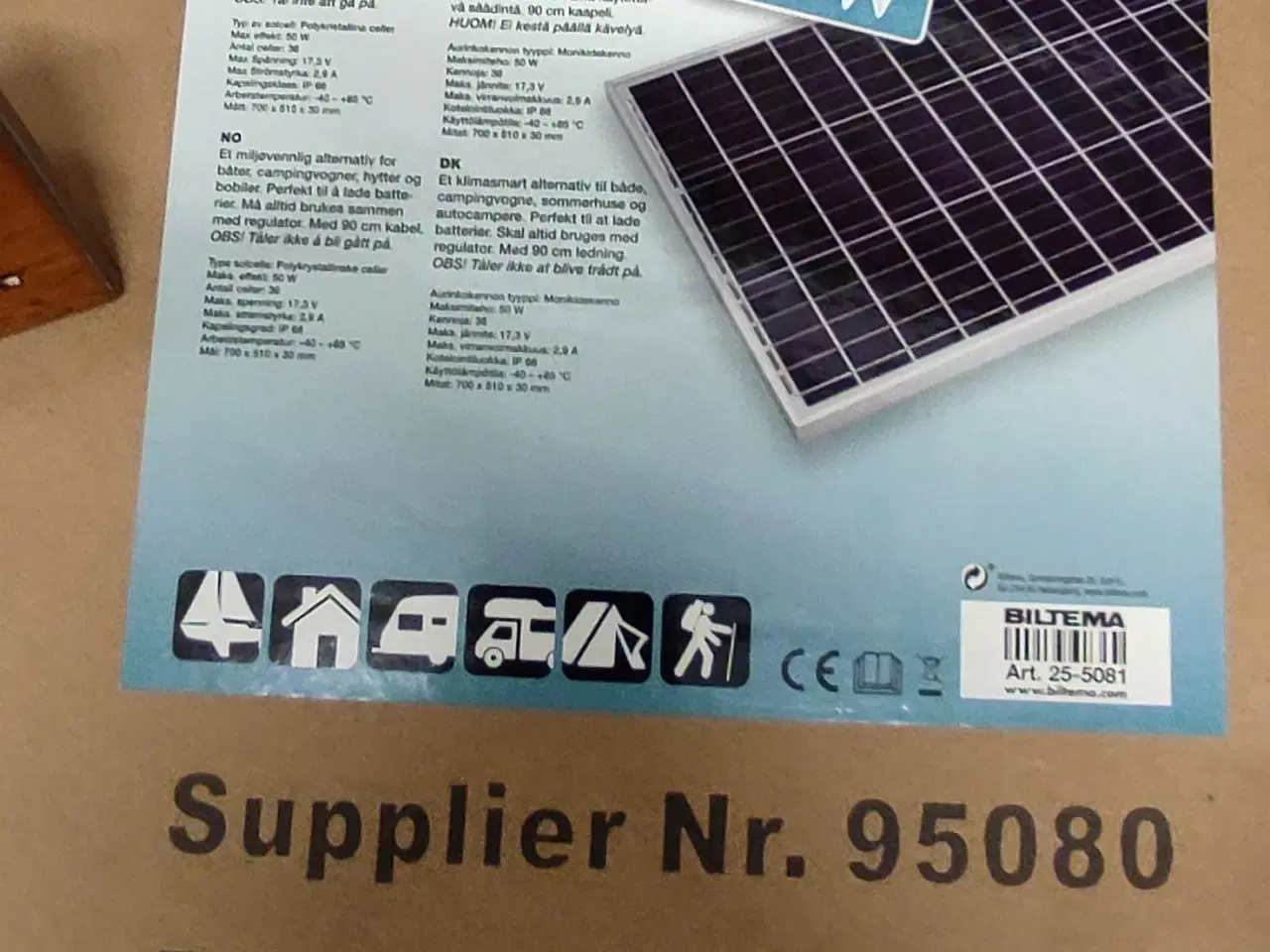 Billede 3 - Solpanel 12V, 50 watt komplet sæt 