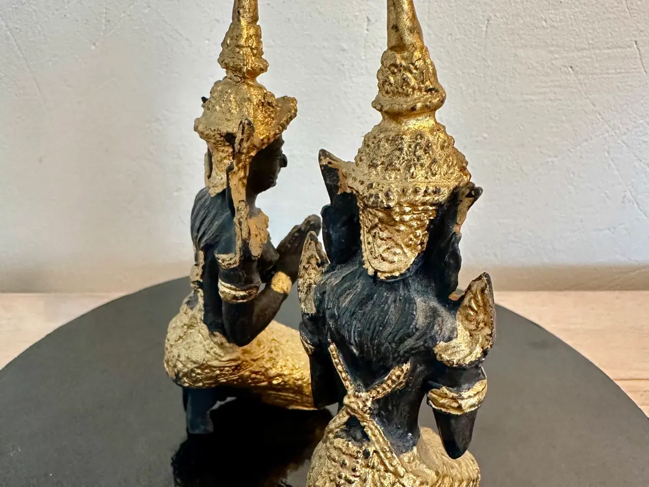 Billede 3 - To vintage Buddhafigurer håndstøbte af bronze