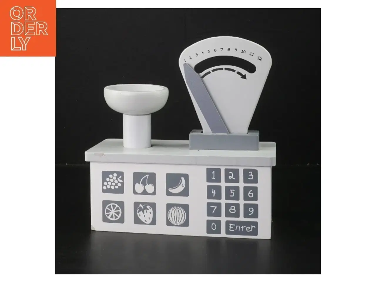 Billede 1 - Legetøj Vægt med trykknapper og skål fra Nethro (str. 18x9 cm)