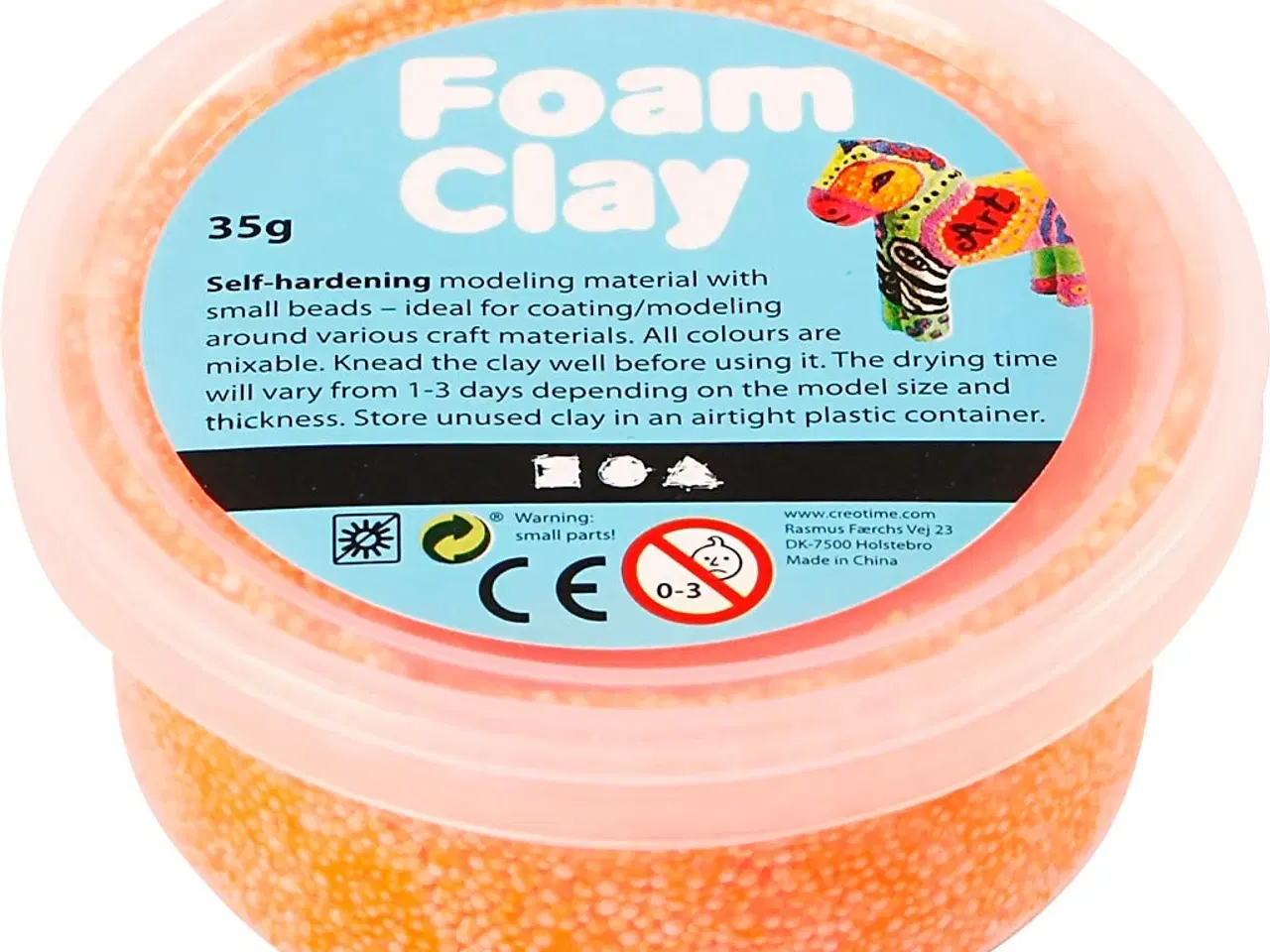 Billede 1 - Foam Clay® Neon Orange - 35g Selvhærdende Modellervoks
