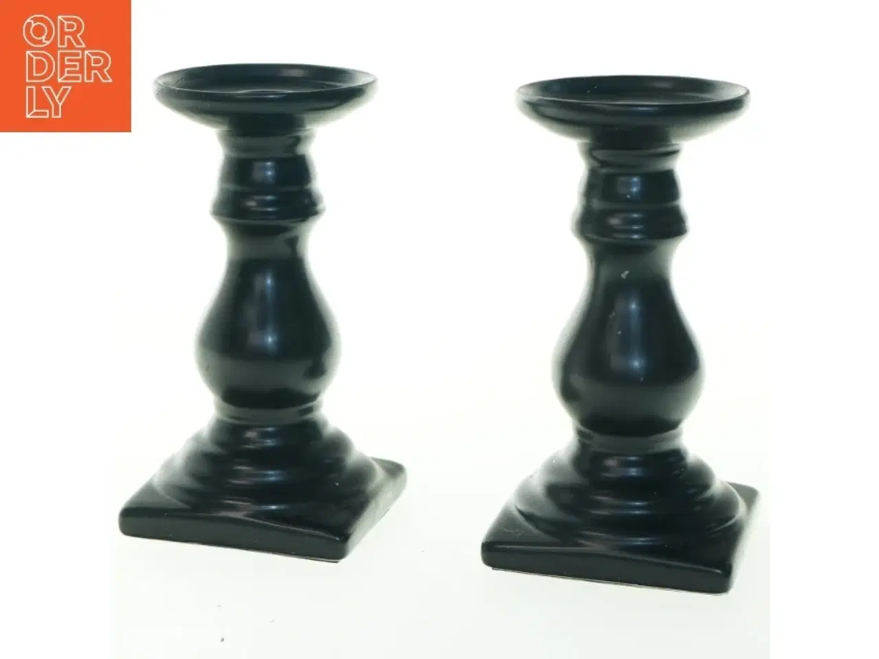 Billede 1 - Sorte lysestager (str. 17x9 cm)