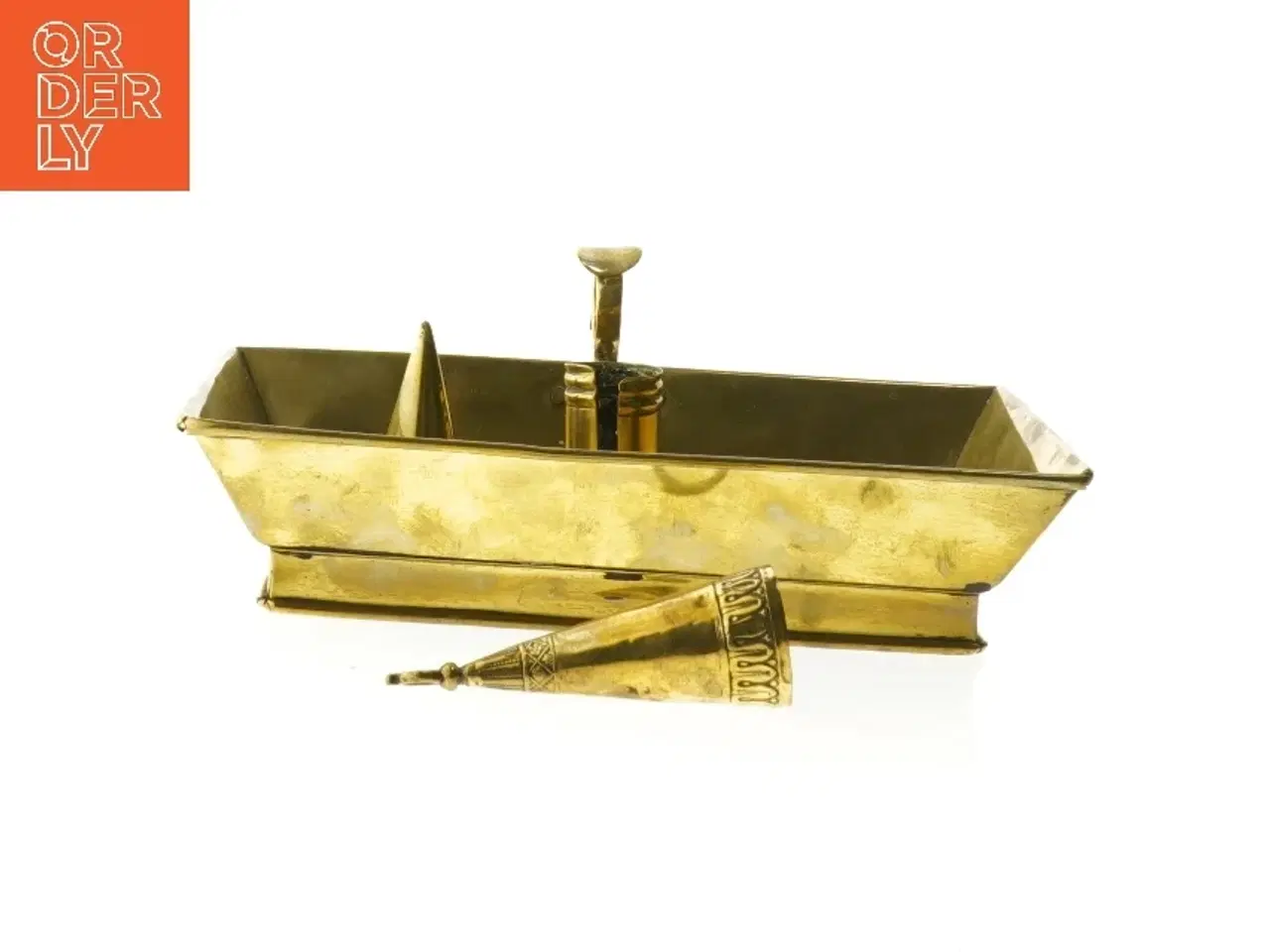 Billede 3 - Vintage lysestage med snuffer og vægerek (str. 20x14 cm)