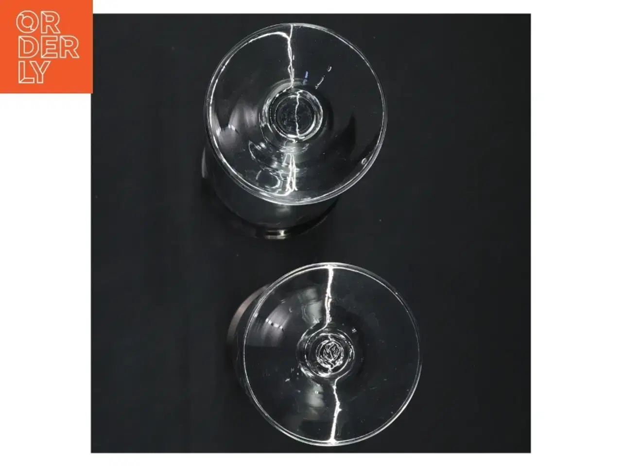 Billede 3 - Romantiske vin glas med blomster og prikker (str. 20x7 cm)