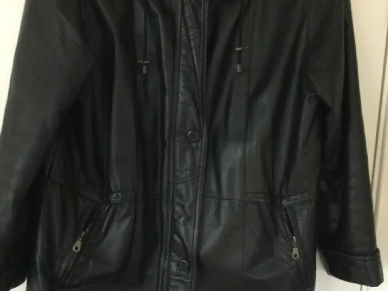 Billede 1 - Læder 3/4 jakke/frakke