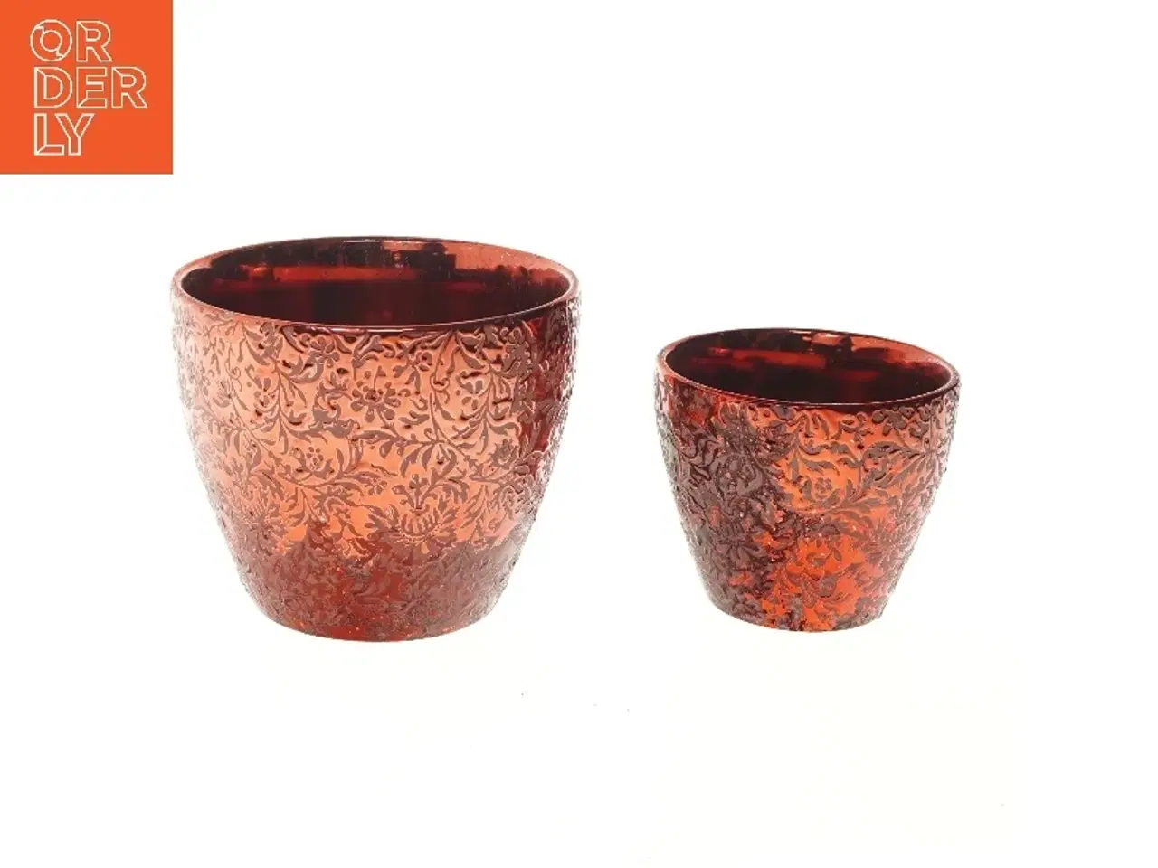 Billede 1 - Røde glas vaser sæt fra Krifon (str. 2 stk Ø 13,5 & 19 cm længde 12 & 16 cm)