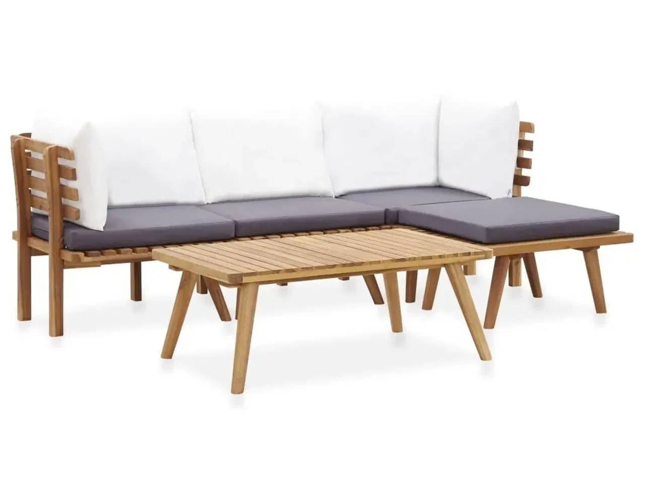 Billede 1 - Loungesæt til haven 5 dele massivt akacietræ