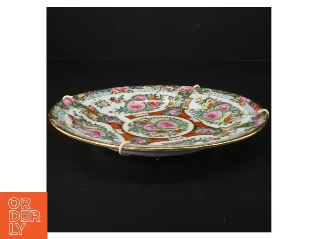 Billede 2 - Håndmalet porcelænsplatte (str. 23 cm)