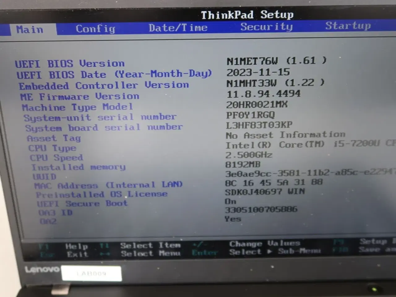 Billede 4 - Bærbar computer LENOVO X1 Carbon 5th Gen.