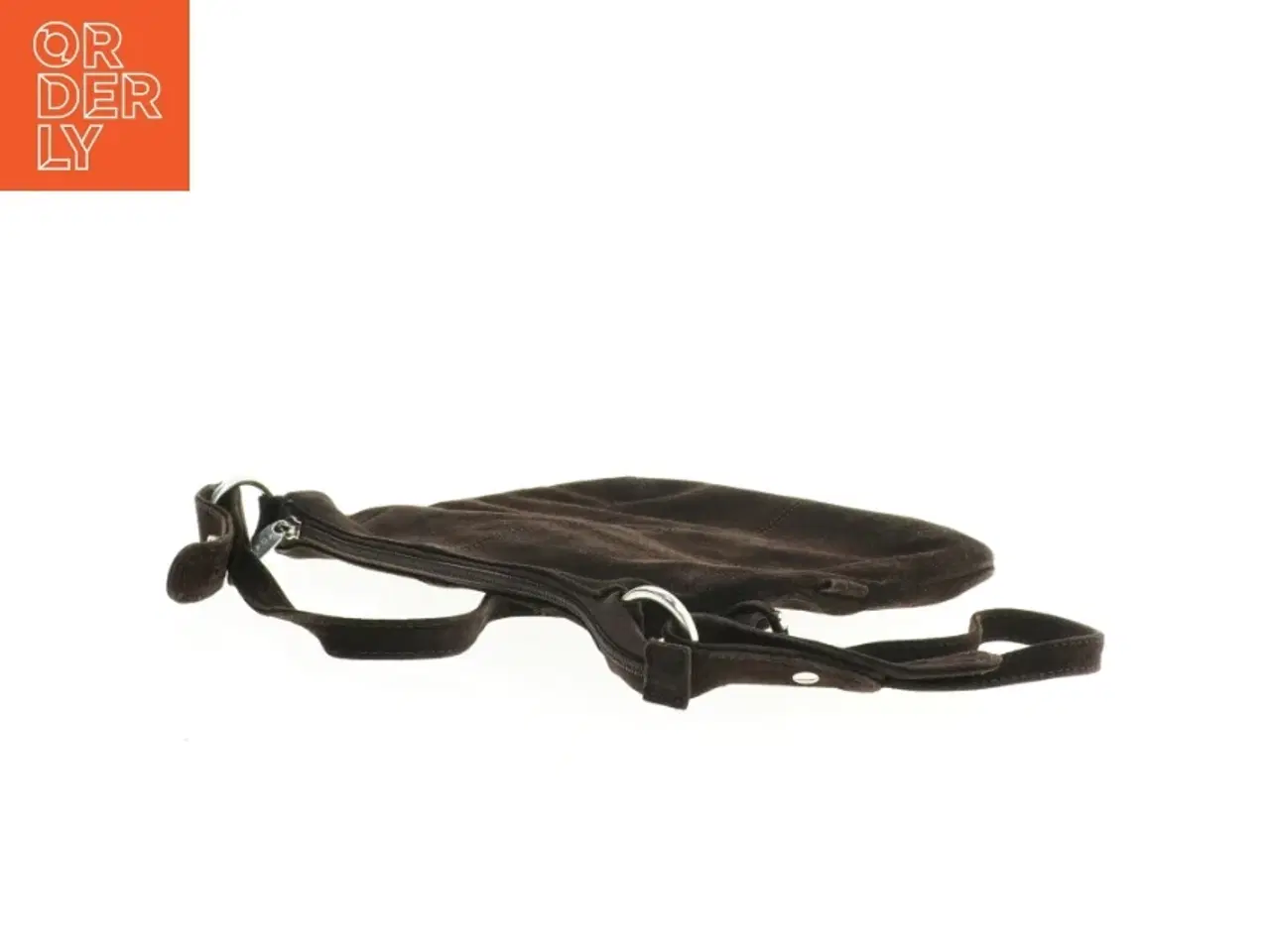 Billede 2 - Sort crossbody skuldertaske i blød ruskind fra Adax (str. 29 x 28 cm)