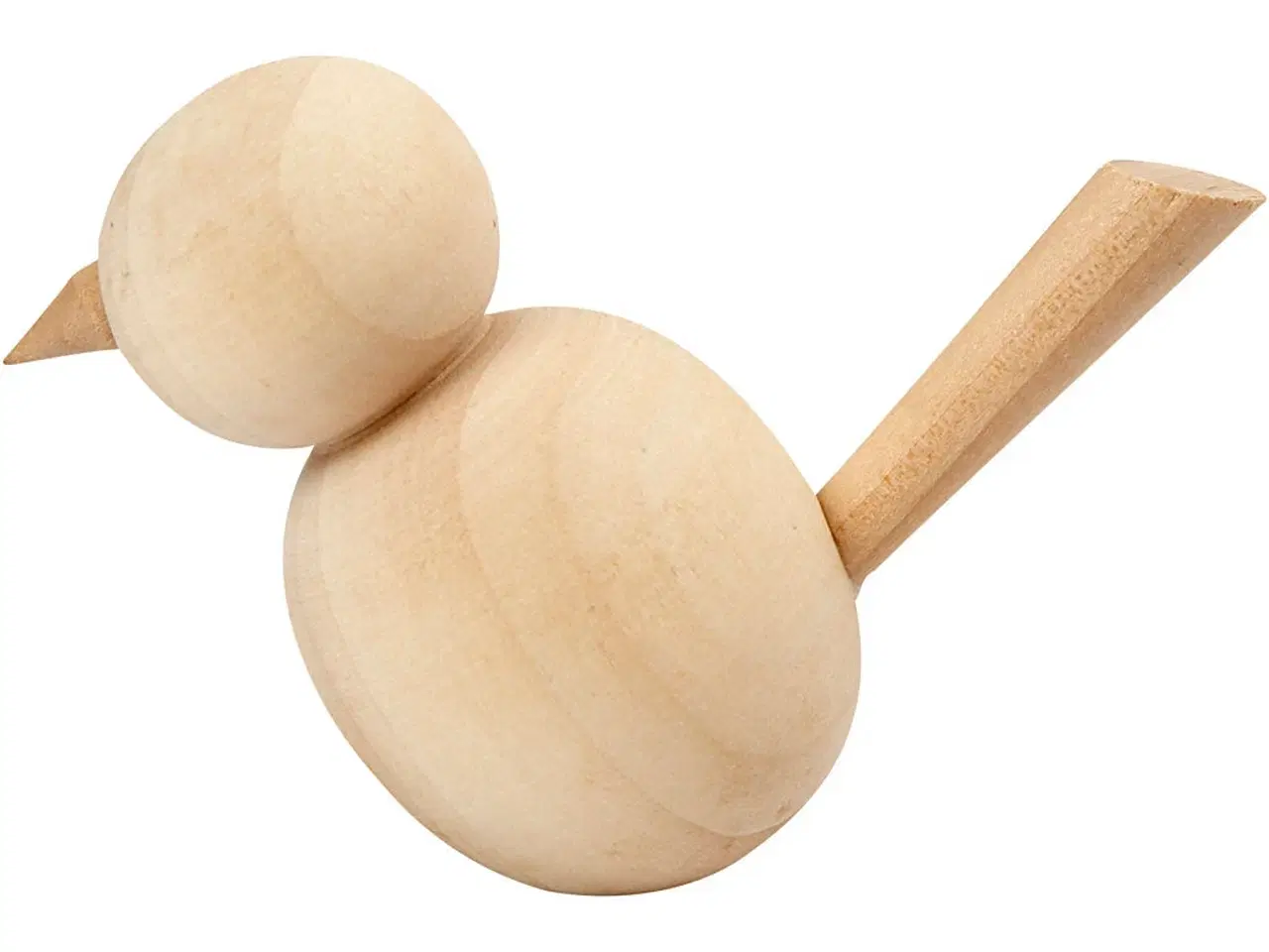 Billede 1 - Dekorativ fugl i lyst træ - 7,6 cm