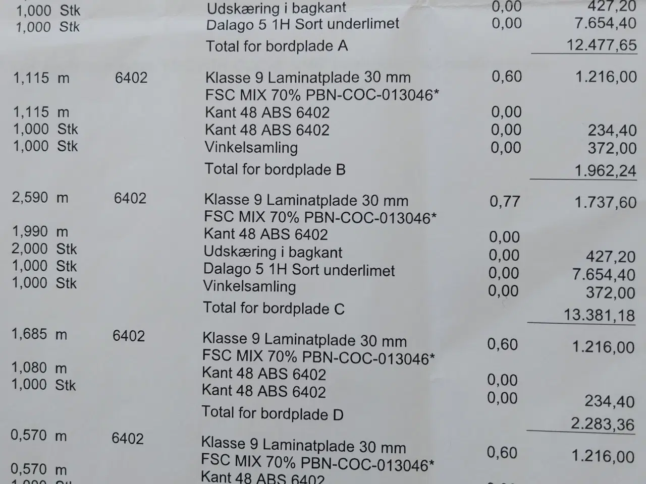 Billede 6 - Køkkenborplade i laminat med underlimet vask