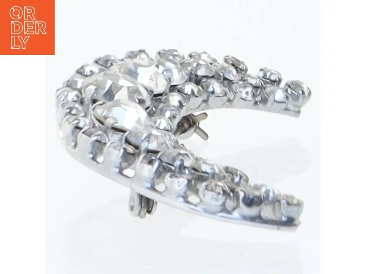 Billede 3 - Broche med måneformede rhinsten (str. 5 cm)