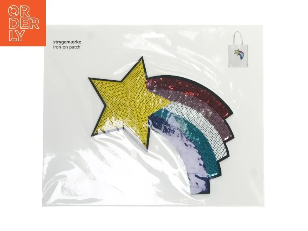 Billede 1 - Strygemærke med stjerne og regnbue fra Flying Tiger