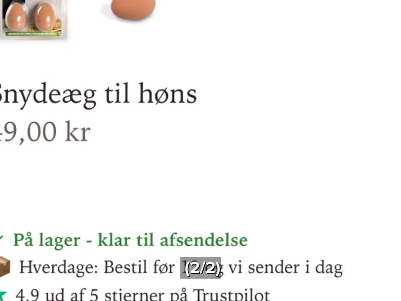 Billede 2 - Kunstige æg / Snyde æg fra KUN 5kr