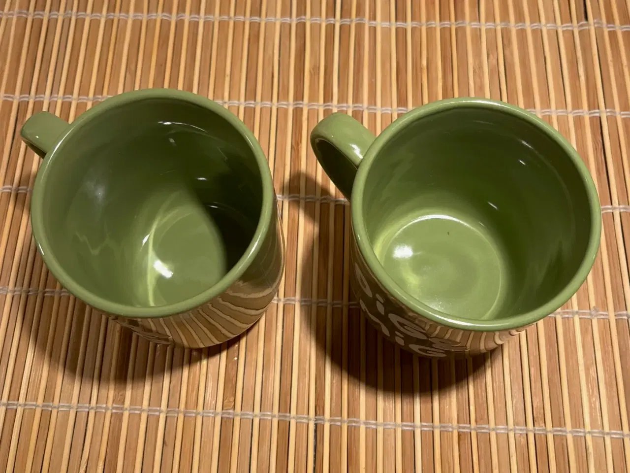 Billede 5 - Fine "Dig & Mig" krus i grønt stentøj