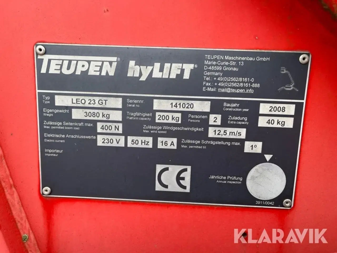 Billede 7 - Bæltelift Teupen LEO23GT Til Reservedele.