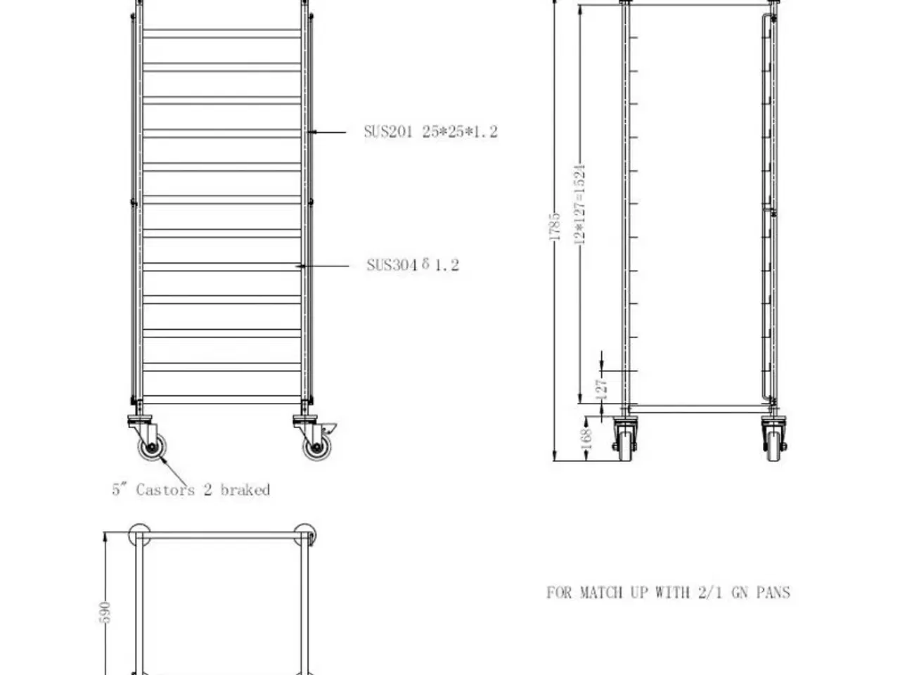 Billede 2 - Combisteel stikvogn – 2/1 GN