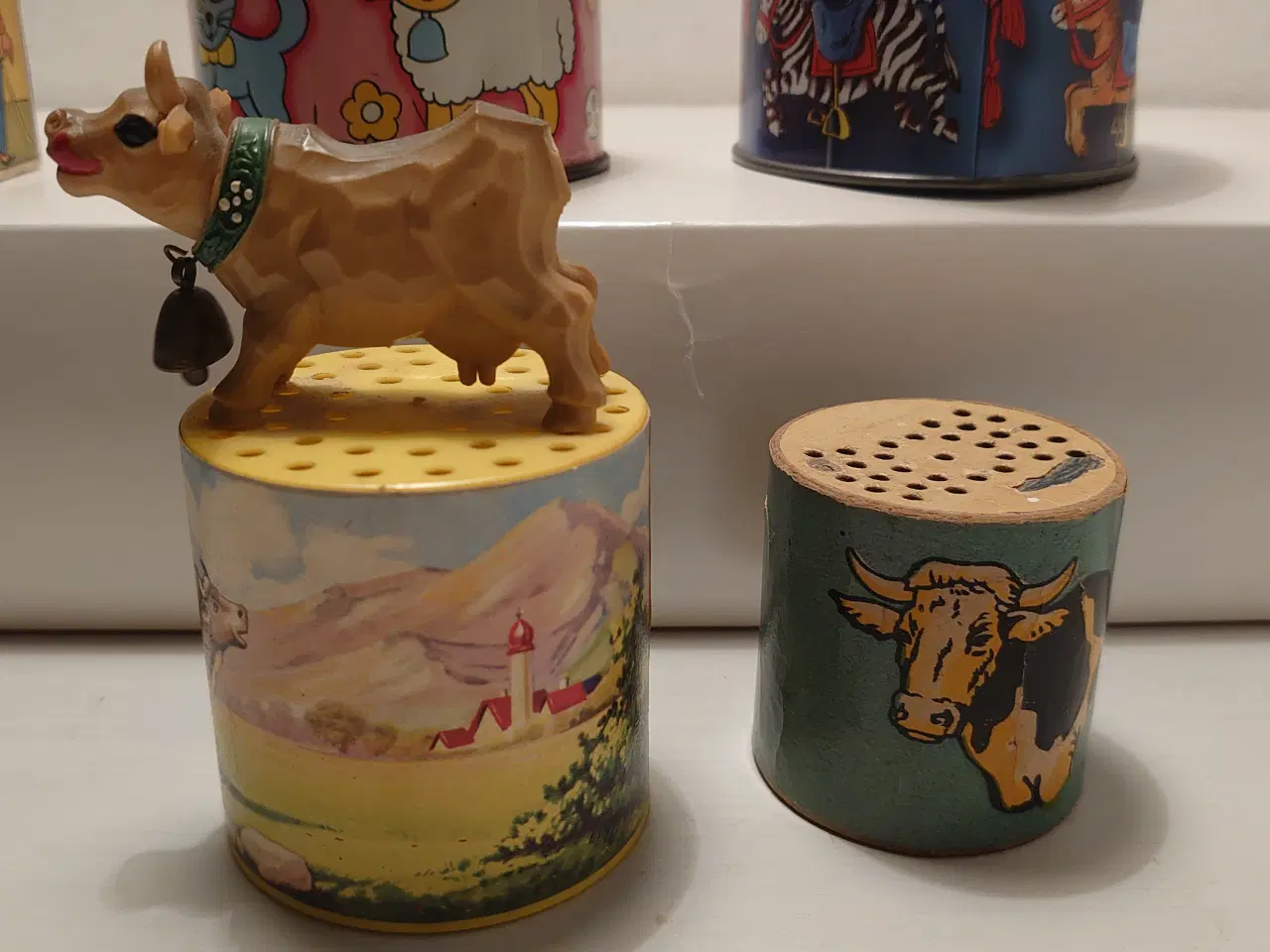 Billede 4 - 5 stk vintage legetøj. Spilledåser, stabeltårn mm.