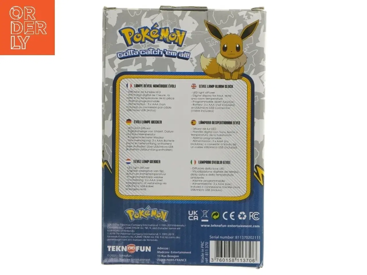 Billede 2 - Eevee lamp alarm clock fra Pokemon (str. 20 cm)