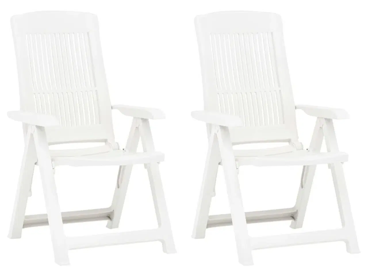 Billede 1 - Havelænestole 2 stk. plastik hvid