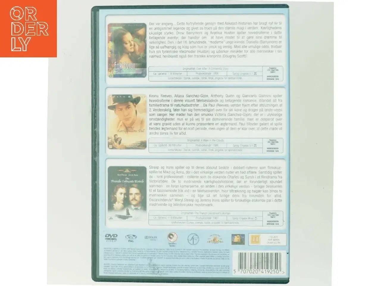 Billede 3 - For Evigt / Kærlighedens Dal / Den Franske Løjtnants Kvinde med Drew Barrymore (DVD)
