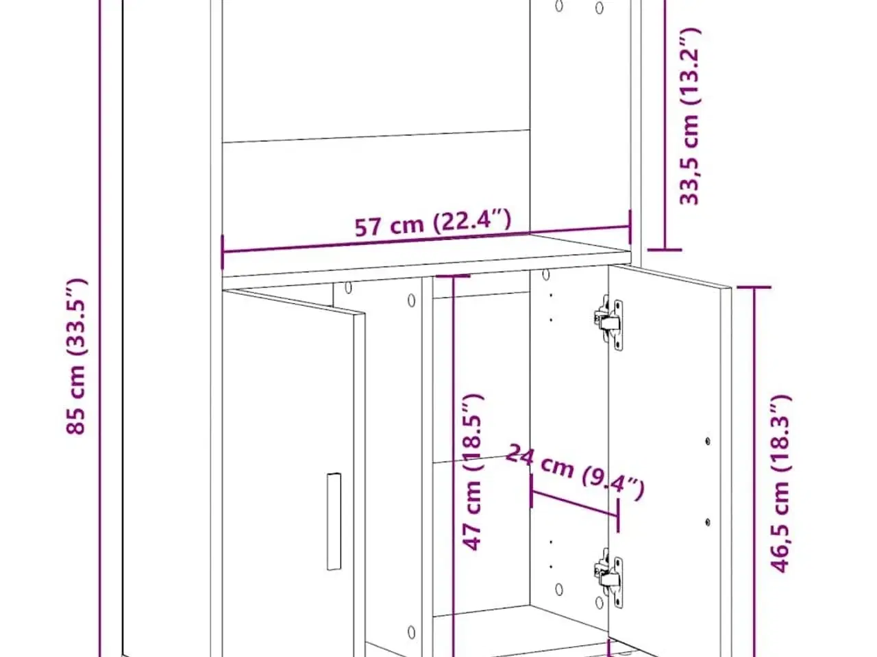 Billede 10 - Bogreol 60x24x85 cm konstrueret træ hvid