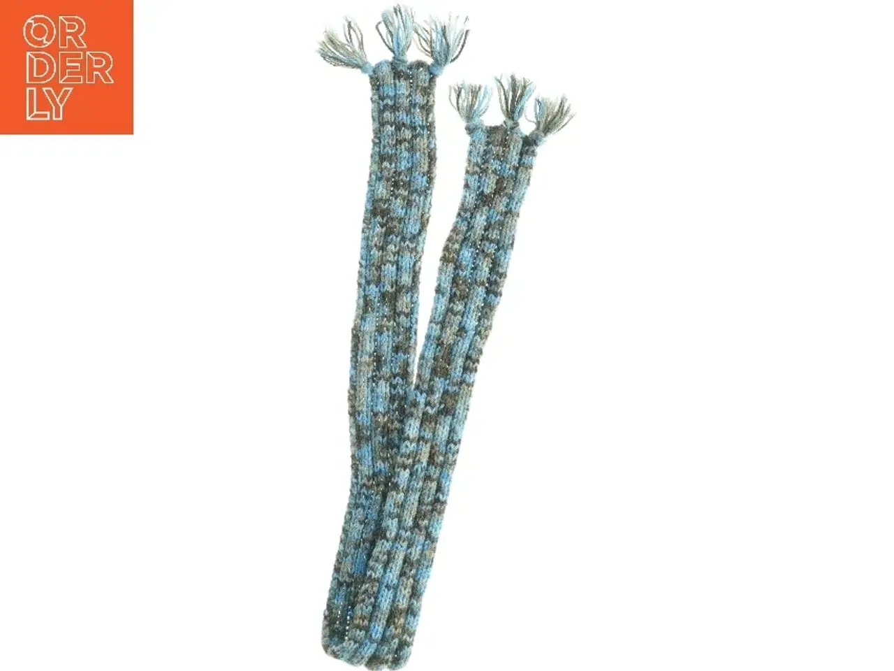 Billede 1 - Strikket tørklæde til bamser fra Build a Bear (str. 75 cm)