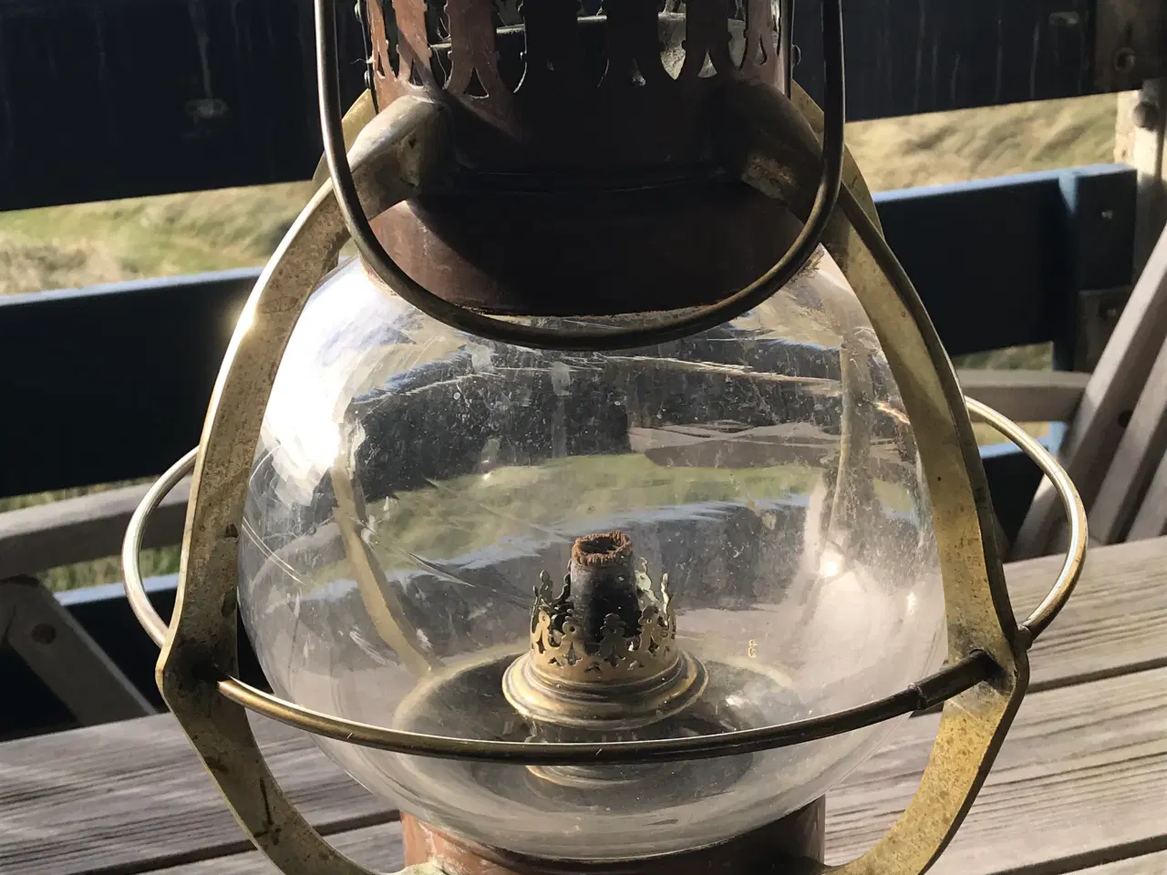 Billede 1 - Vintage olielampe i kobber ogmessing