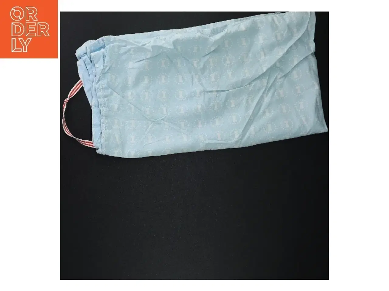 Billede 2 - Lyseblåt tekstil med strop (str. 40 x 37 cm)