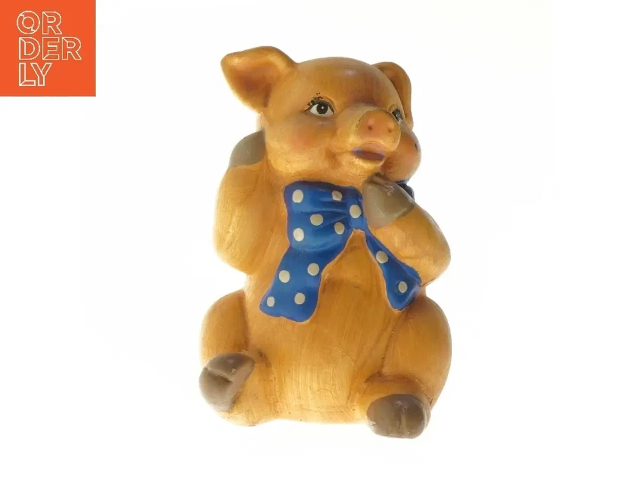 Billede 1 - Sparegris med blå halsbånd (str. 17 cm)