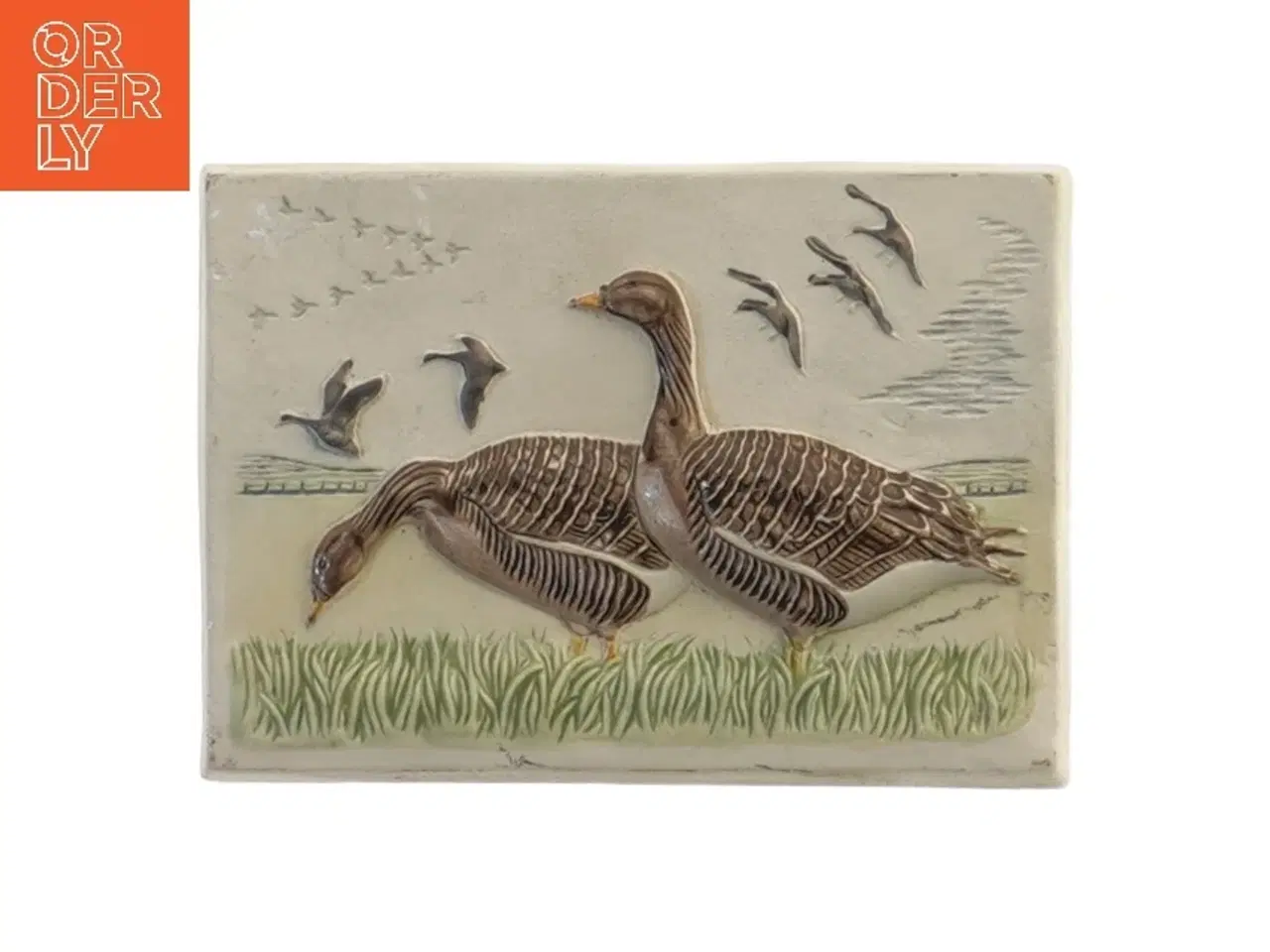 Billede 1 - Relief af gæs og fugle fra JIE (str. 15,5x11 cm)