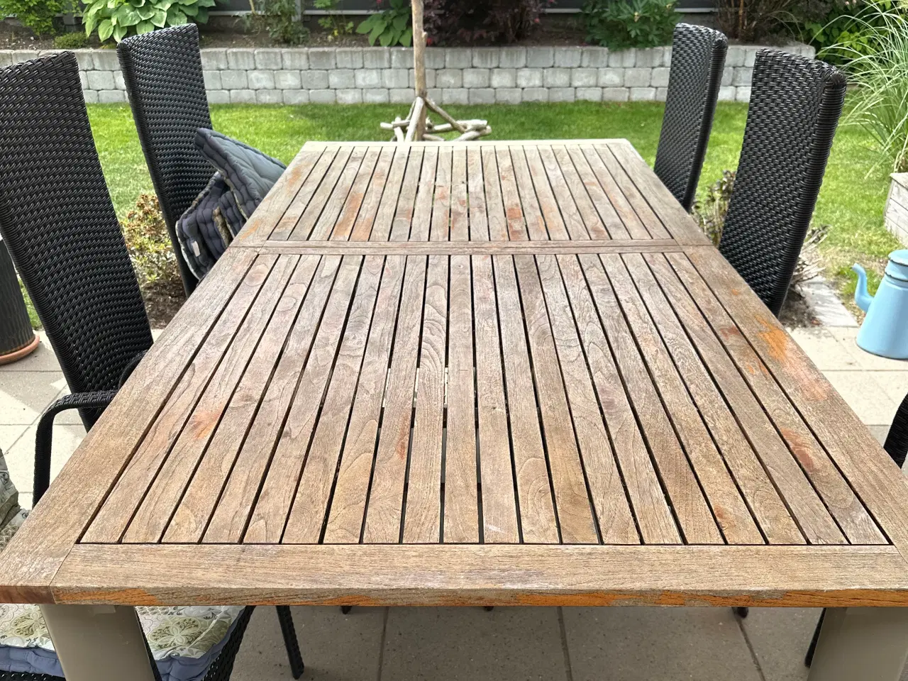 Billede 1 - Have bord med teaktræsplade. 
