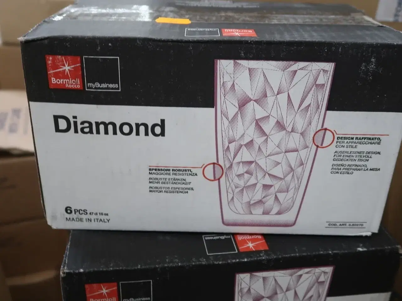 Billede 2 - 4 kasser glas BORMIOLI Model: Diamond