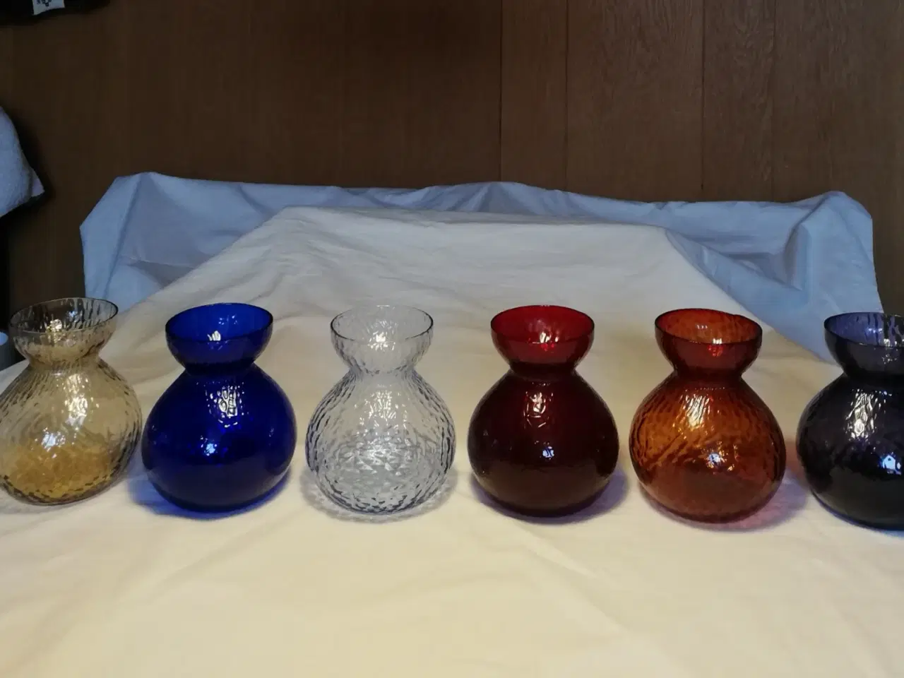 Billede 2 - 6 Hyacintglas runde hamret fra Kastrup/Fyens Glasv