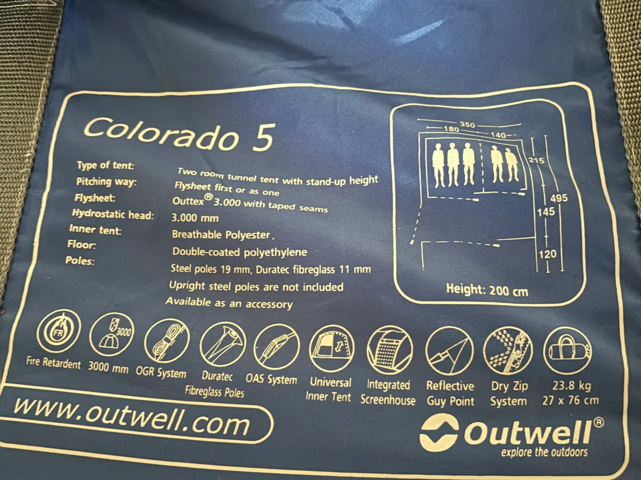 Billede 2 - Outwell Colorado 5 familietelt