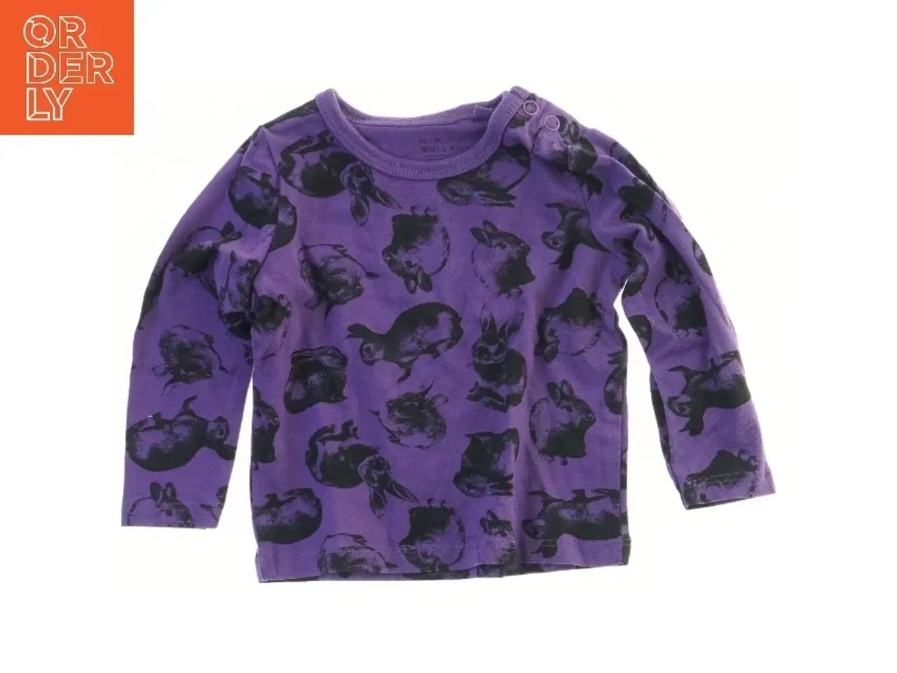 Billede 1 - Langærmet lilla bluse med kaninprint fra VRS (str. 62)