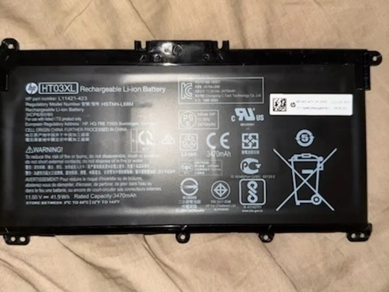 Billede 1 - HP HT03XL Batteri – Testet & Fungerende – 10.95V 5