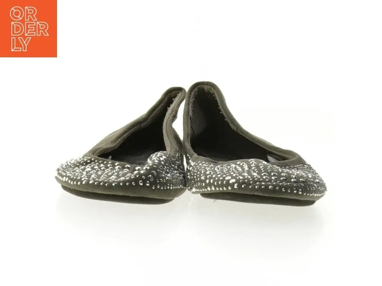 Billede 3 - Grå ballerinasko med pyntesten fra Agaxy (str. 34 )