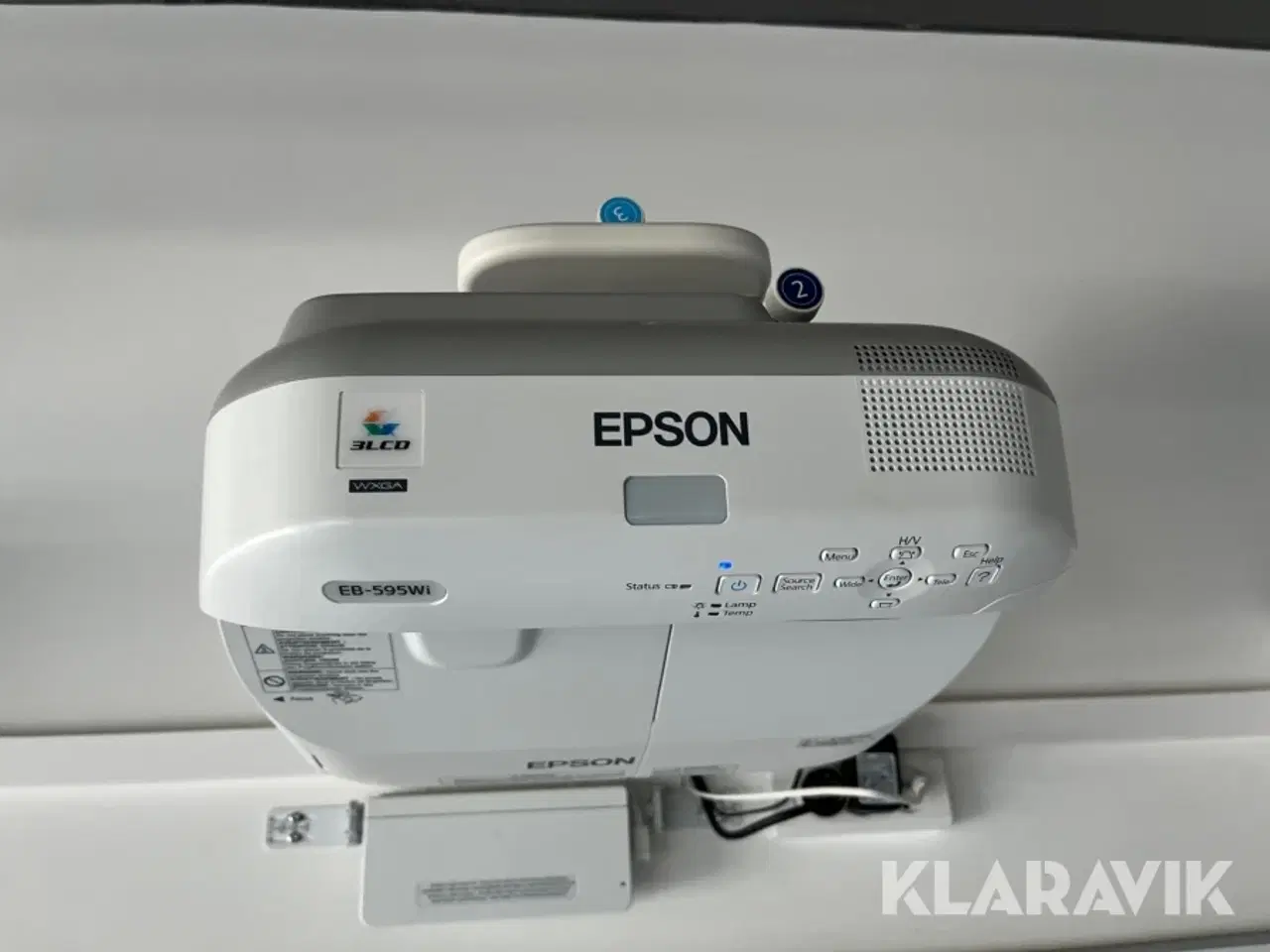 Billede 2 - Projector Epson EB-595Wi med whitebordtavle og højtaler