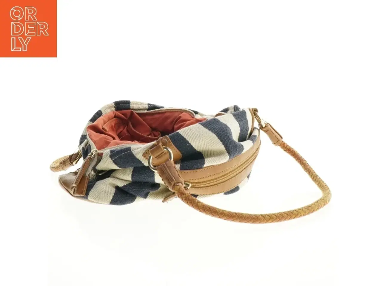 Billede 3 - Stribet skuldertaske (str. 38 x 28 cm)