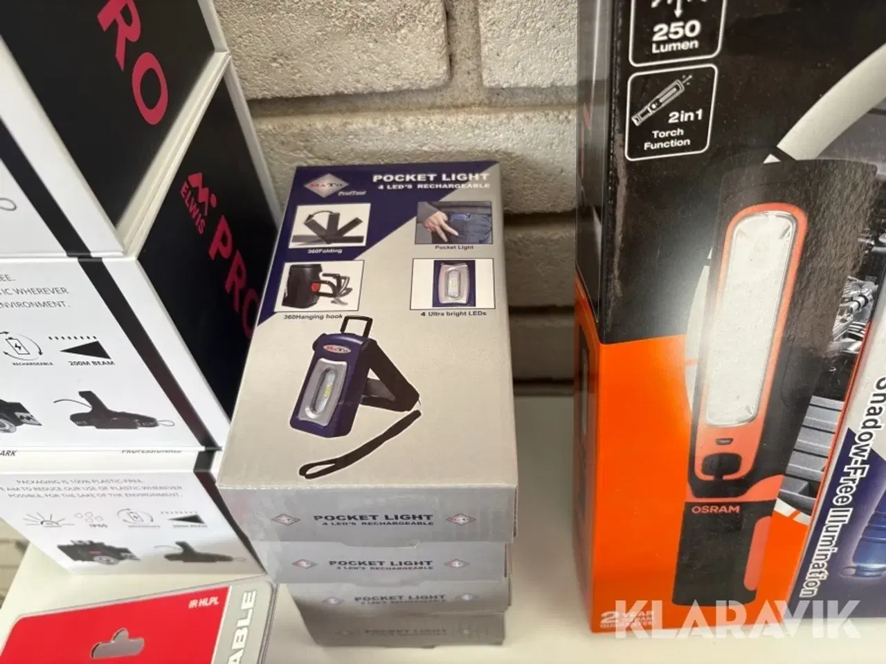 Billede 8 - Værkstedslamper og pandelamper Elwis - Osram - Bato - Milwaukee