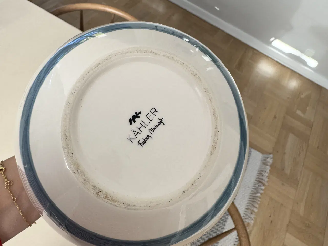 Billede 2 - Kähler vase blå stribet