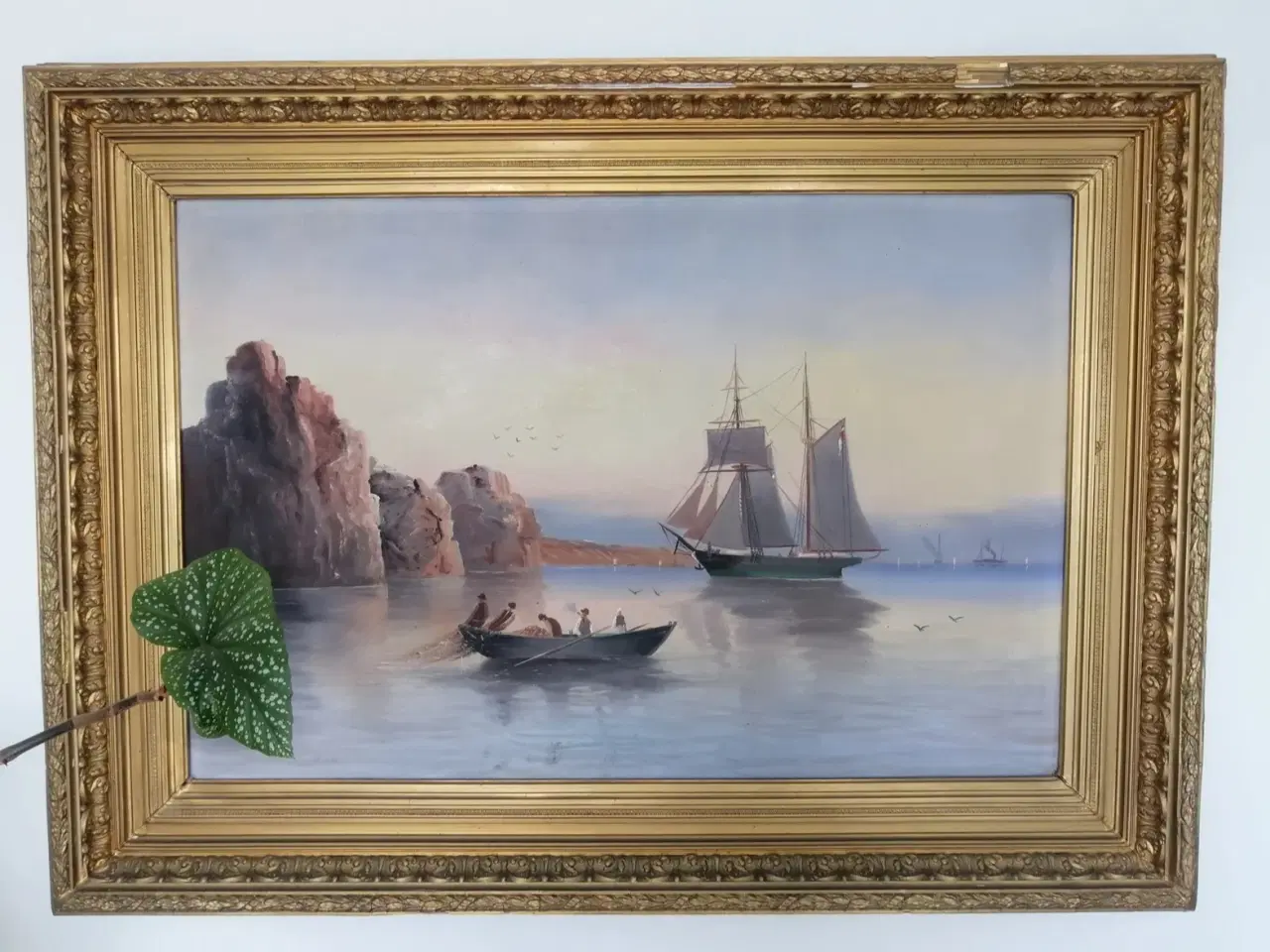 Billede 2 - Stort og elegant vintage-maleri med smuk, detaljer