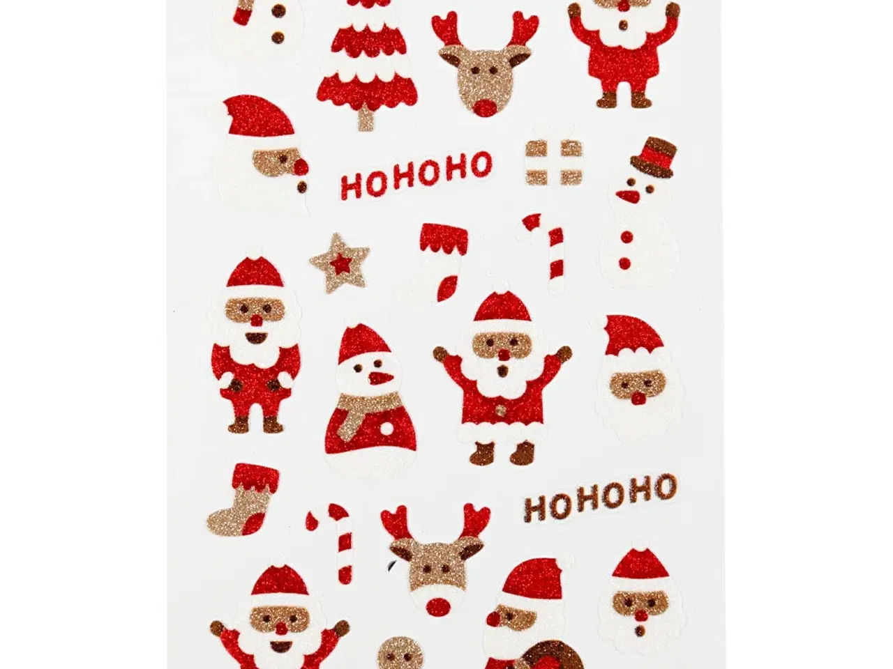 Billede 1 - Glitterstickers med Julemænd - 10x16 cm Ark