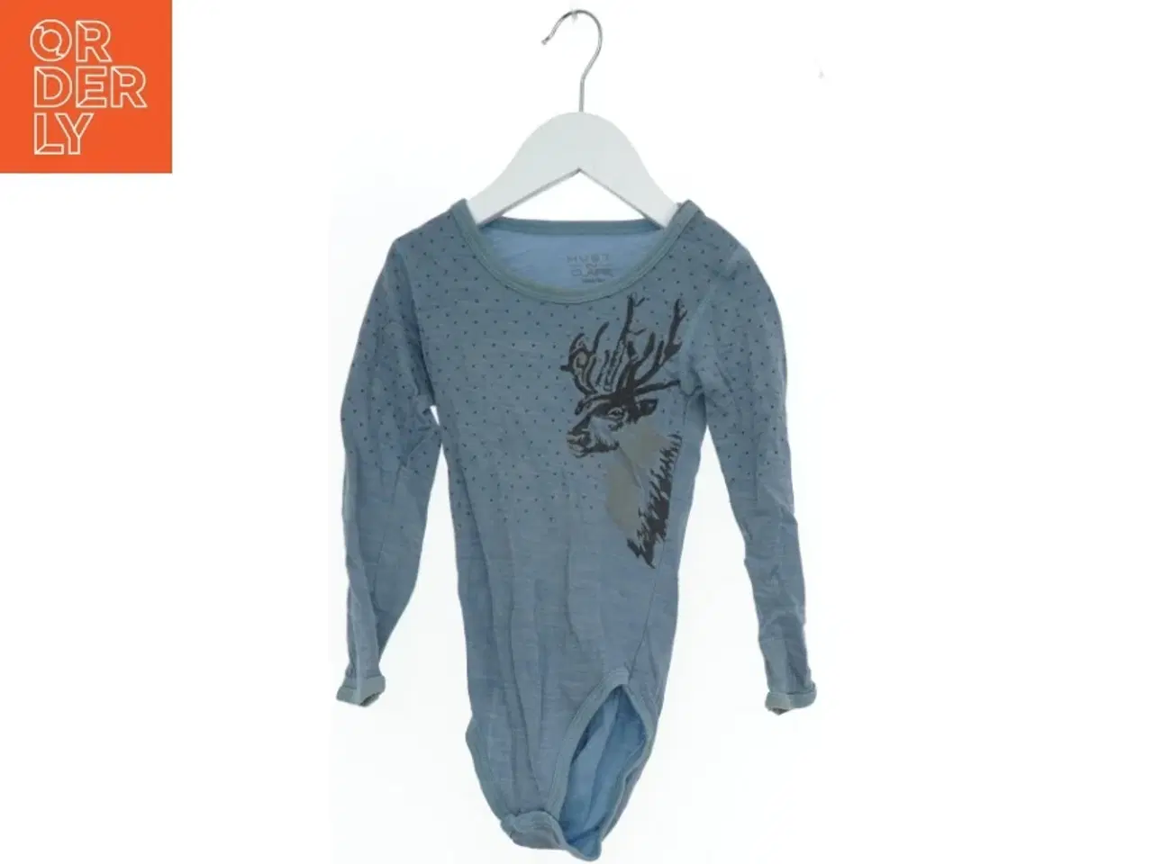 Billede 1 - Langærmet bodystocking med hjorteprint fra Hust & Claire (str. 92)