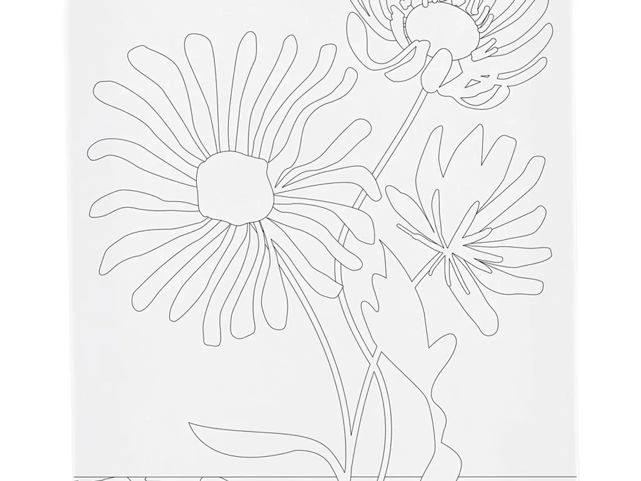 Billede 1 - Malerlærred med store blomster, 24x30 cm