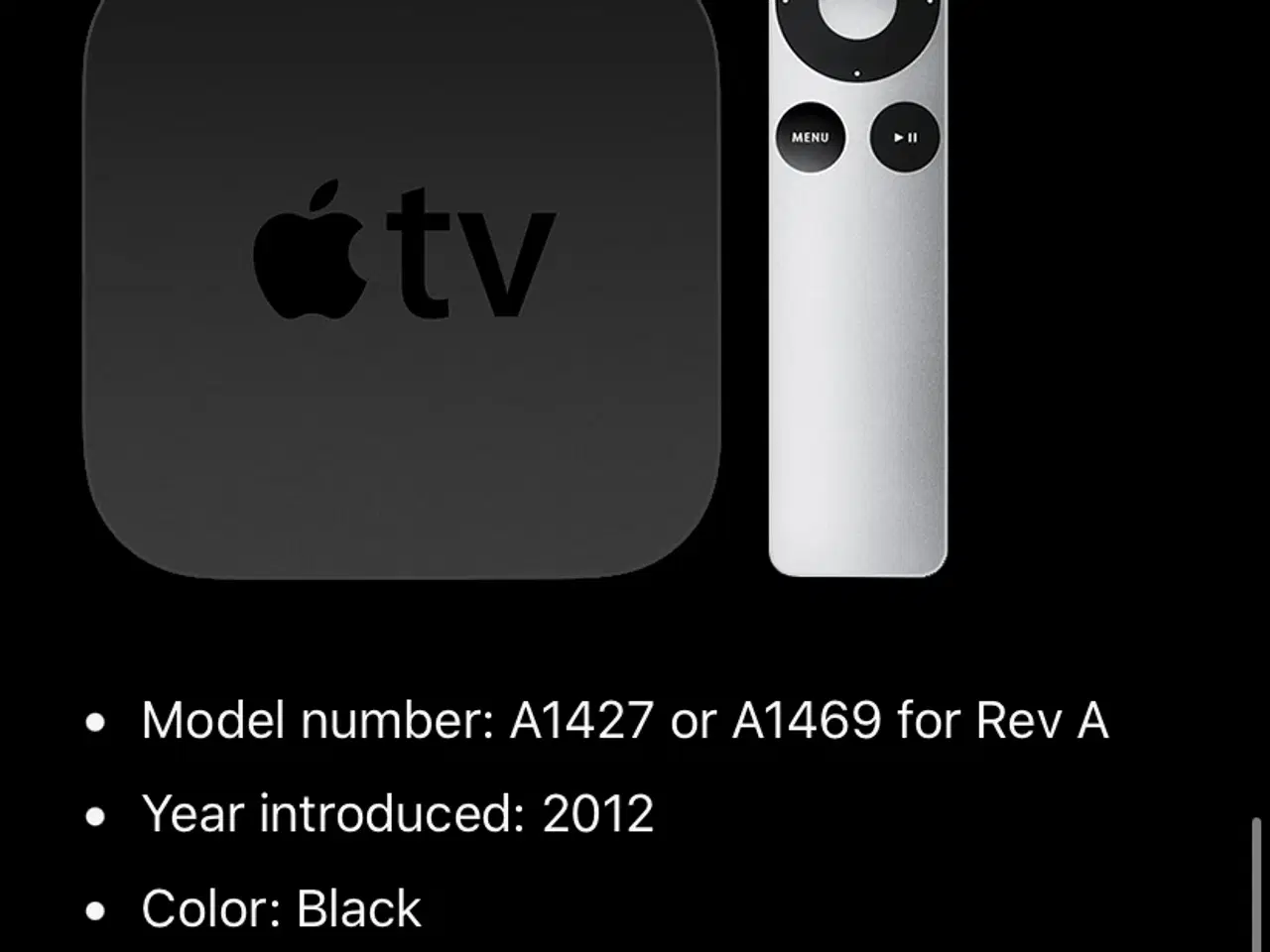 Billede 3 - Apple TV model: A1427
