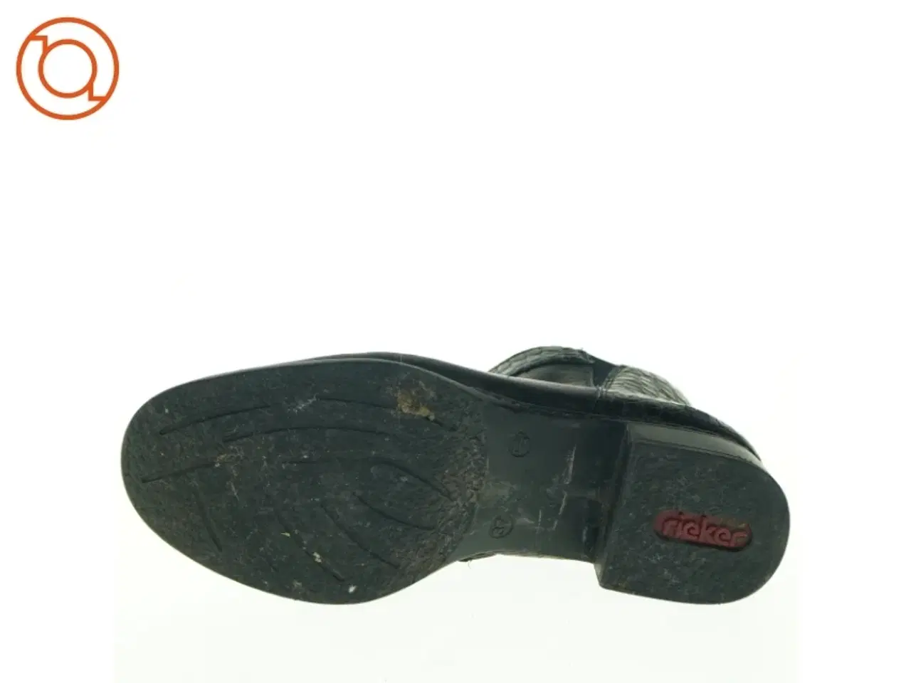 Billede 6 - Sorte ankelstøvler med krokodilleprint fra Rieker (str. 37)