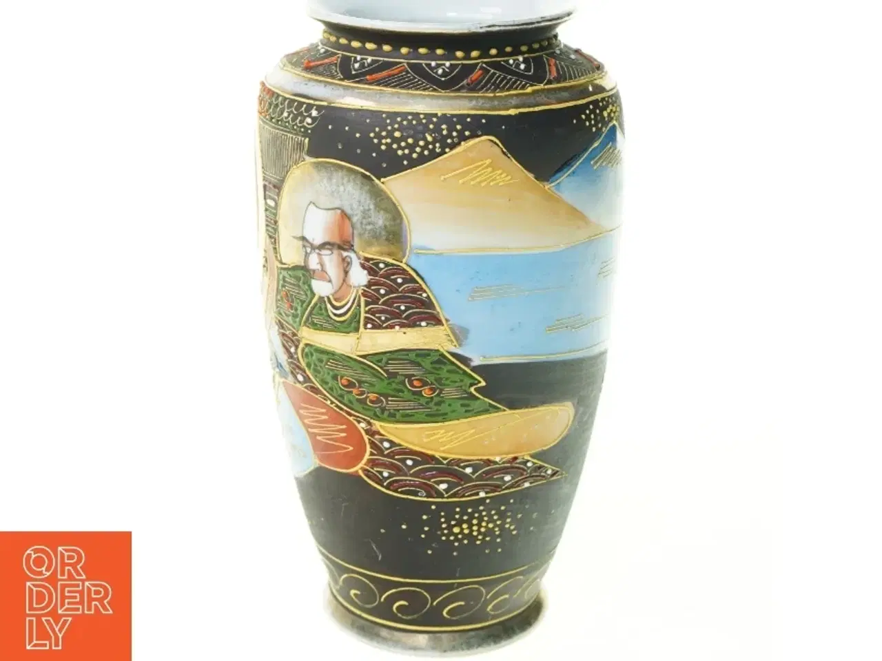 Billede 2 - Vase med kinesisk motiv (str. 20 x 7 x 10 cm)