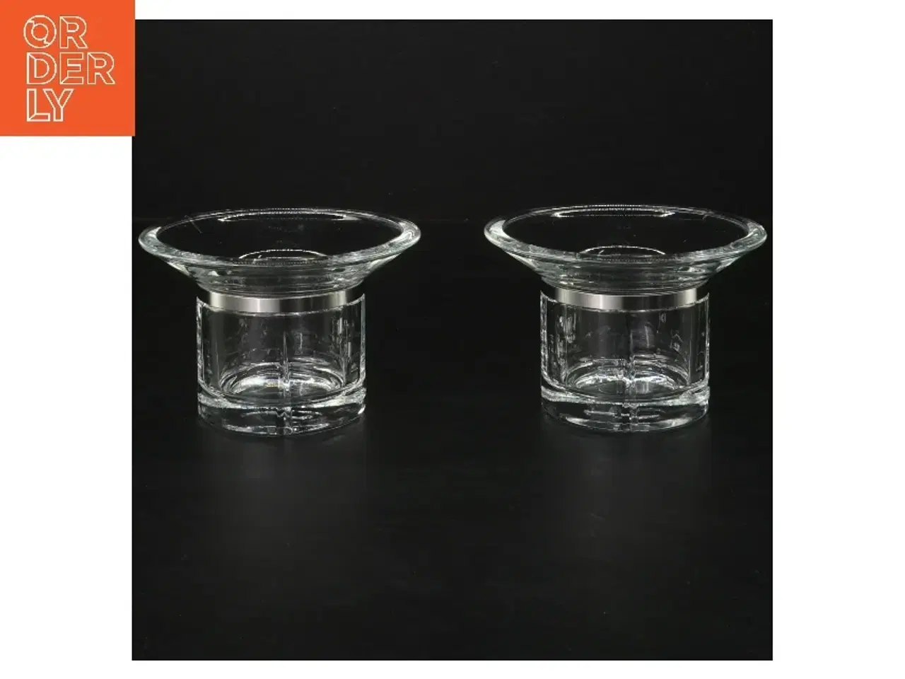 Billede 1 - To glaslysestager fra Rosendahl (str. Ø 11 cm længde 7 cm)